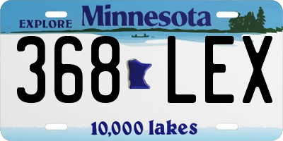 MN license plate 368LEX