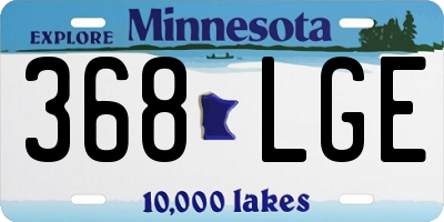 MN license plate 368LGE