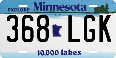 MN license plate 368LGK