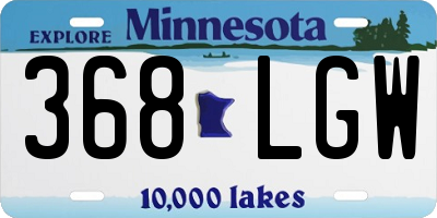 MN license plate 368LGW