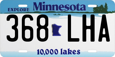MN license plate 368LHA