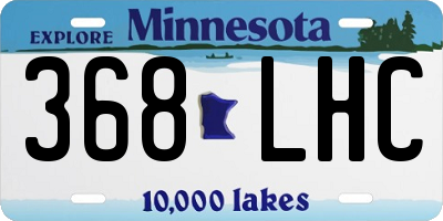 MN license plate 368LHC