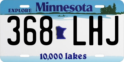 MN license plate 368LHJ