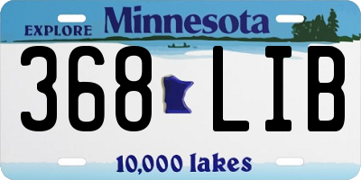MN license plate 368LIB