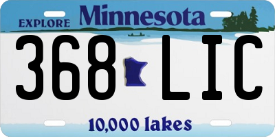 MN license plate 368LIC