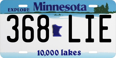 MN license plate 368LIE