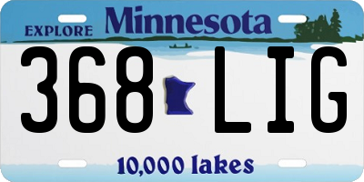 MN license plate 368LIG