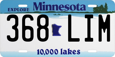MN license plate 368LIM