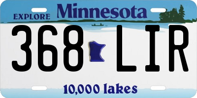 MN license plate 368LIR