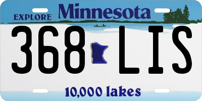 MN license plate 368LIS