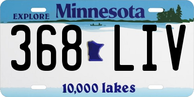 MN license plate 368LIV
