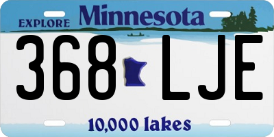 MN license plate 368LJE