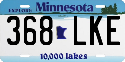 MN license plate 368LKE