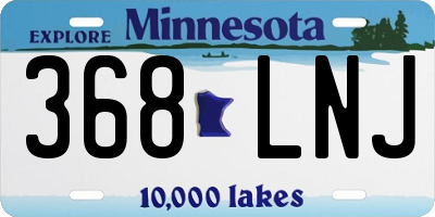MN license plate 368LNJ