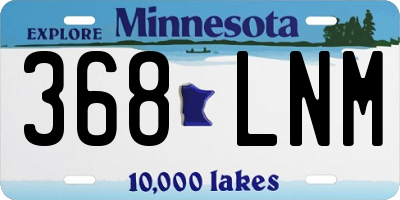 MN license plate 368LNM
