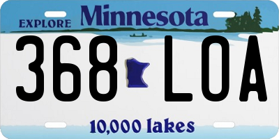 MN license plate 368LOA