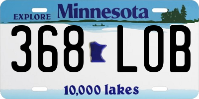 MN license plate 368LOB