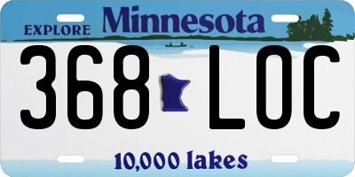 MN license plate 368LOC