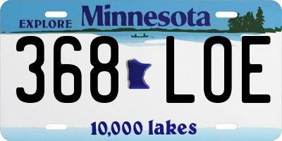 MN license plate 368LOE
