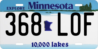 MN license plate 368LOF