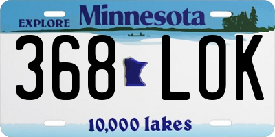 MN license plate 368LOK