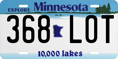 MN license plate 368LOT