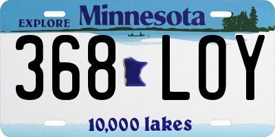 MN license plate 368LOY