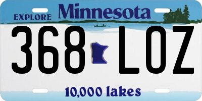 MN license plate 368LOZ