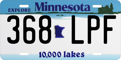 MN license plate 368LPF