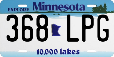 MN license plate 368LPG