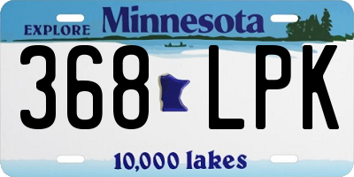 MN license plate 368LPK