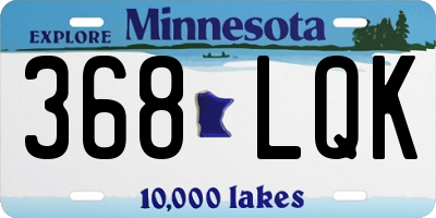 MN license plate 368LQK