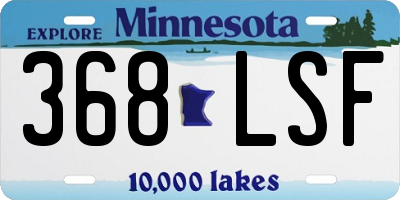 MN license plate 368LSF