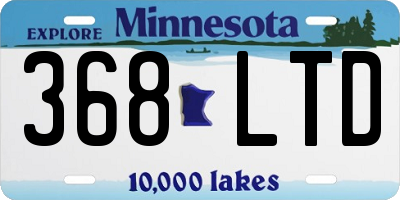 MN license plate 368LTD