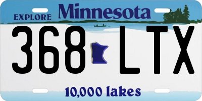 MN license plate 368LTX