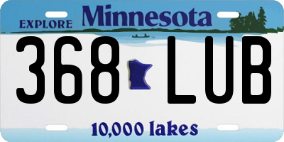 MN license plate 368LUB