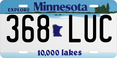 MN license plate 368LUC