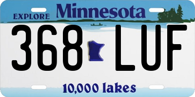 MN license plate 368LUF