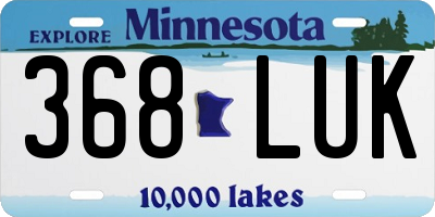 MN license plate 368LUK