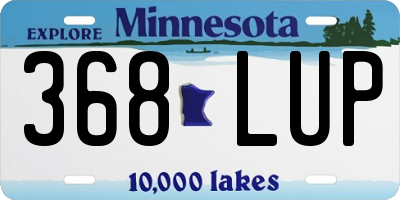 MN license plate 368LUP