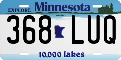 MN license plate 368LUQ