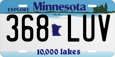MN license plate 368LUV