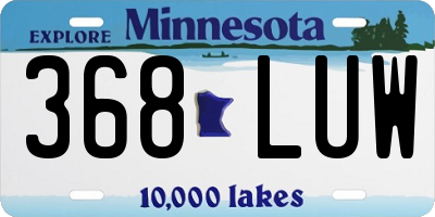 MN license plate 368LUW