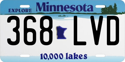 MN license plate 368LVD