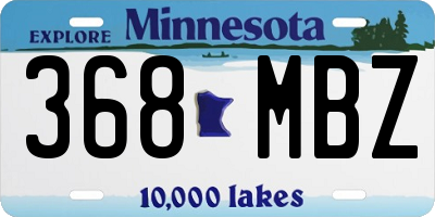 MN license plate 368MBZ