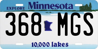 MN license plate 368MGS