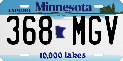 MN license plate 368MGV