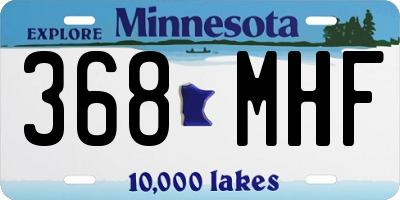 MN license plate 368MHF