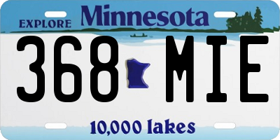 MN license plate 368MIE