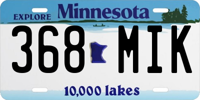MN license plate 368MIK